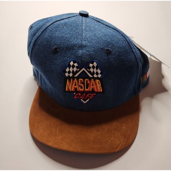 NASCAR Cafe Myrtle Beach Denim & Suede Cap Officially Licensed Racewear new - Picture 1 of 7